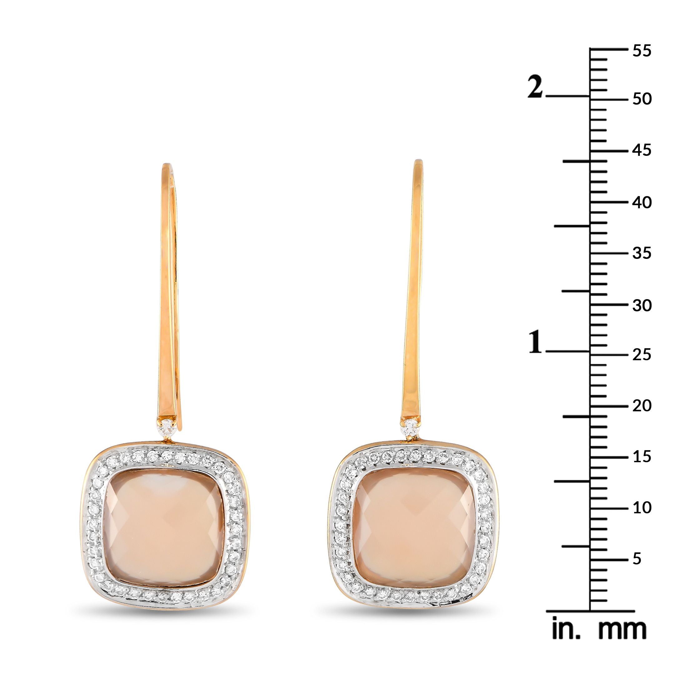 Casato18K Yellow Gold Diamond and Chalcedony Drop Earrings