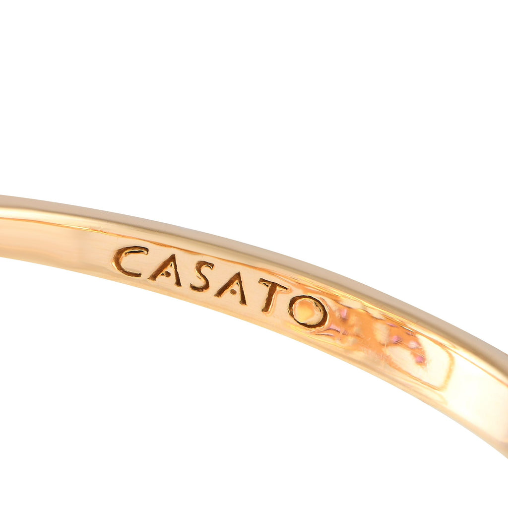 Casato18K Yellow Gold 0.60ct Diamond and Sapphire Dainty Flower Ring