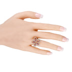 Casato 18K Yellow Gold 0.60ct Diamond and Sapphire Dainty Flower Ring
