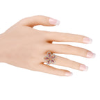 Casato18K Yellow Gold 0.60ct Diamond and Sapphire Dainty Flower Ring