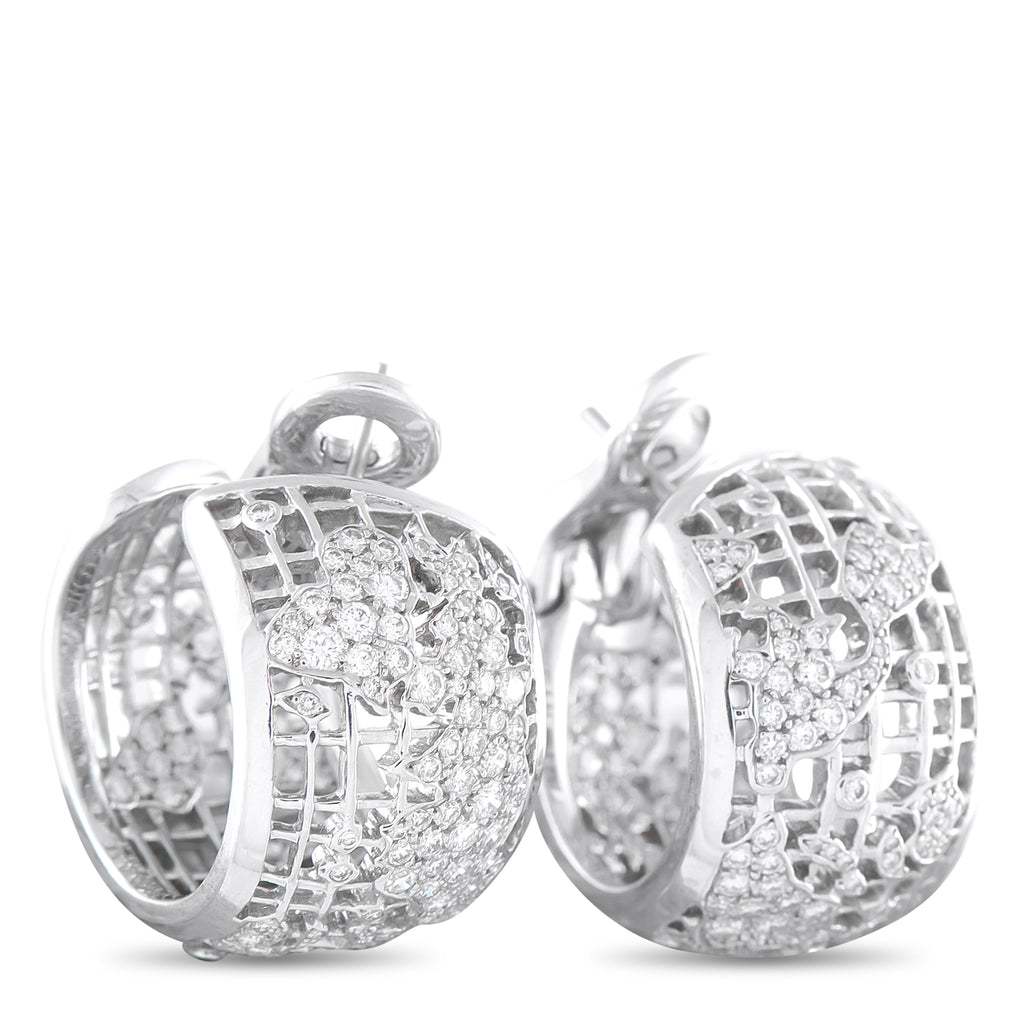 CHANEL 18K White Gold 2.0ct Diamond Earrings