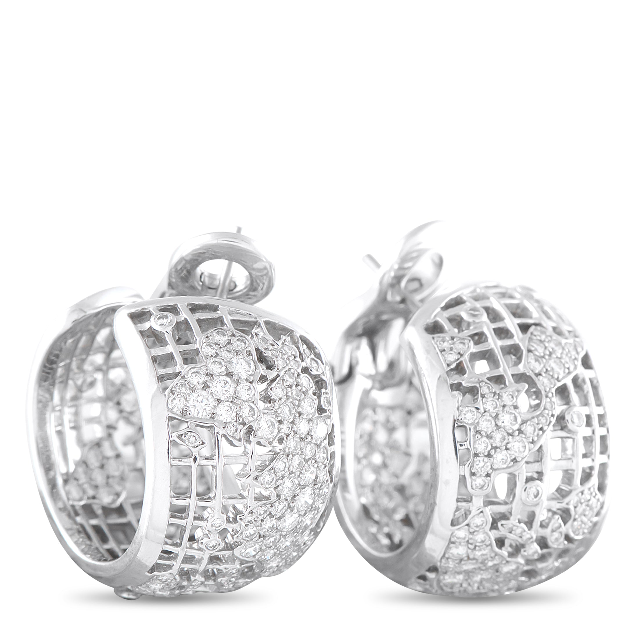 CHANEL 18K White Gold 2.0ct Diamond Earrings