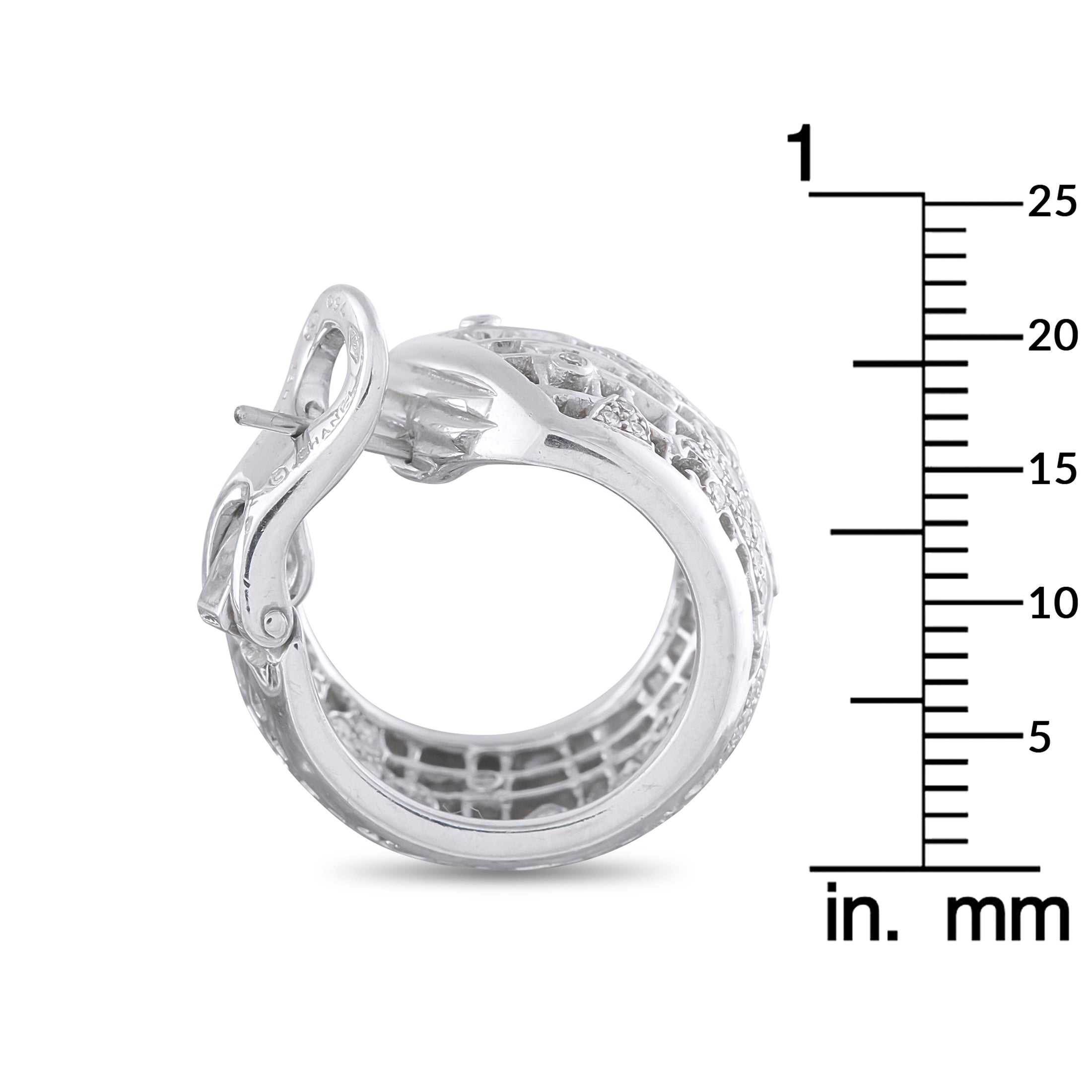 CHANEL 18K White Gold 2.0ct Diamond Earrings