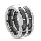 CHANEL ULTRA 18K White Gold 0.38ct Diamond and Black Ceramic Ring
