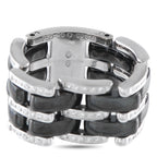 CHANEL ULTRA 18K White Gold 0.38ct Diamond and Black Ceramic Ring