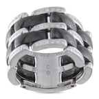 CHANEL ULTRA 18K White Gold 0.38ct Diamond and Black Ceramic Ring