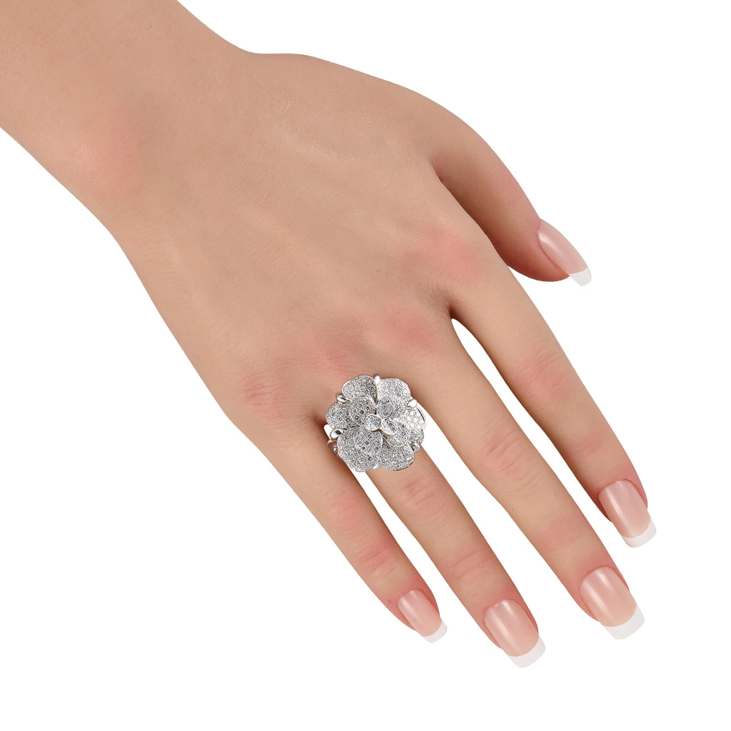 Chanel Camélia 18K White Gold 3.45ct Diamond Ring