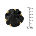 Chanel 18K Yellow Gold and Black Ceramic Camelia Earrings