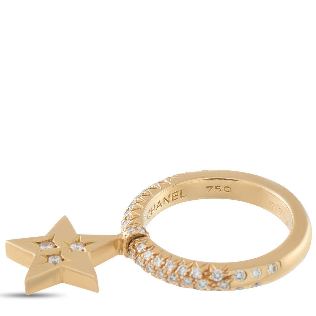 CHANEL 18K Yellow Gold Diamond Ring
