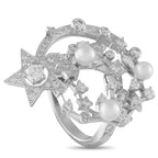 ChanelComete 18K White Gold 1.25ct Diamond and Pearl Ring – This Chanel Comete ring full of life and full of movement