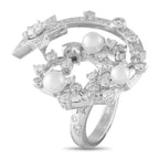 ChanelComete 18K White Gold 1.25ct Diamond and Pearl Ring