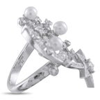 ChanelComete 18K White Gold 1.25ct Diamond and Pearl Ring