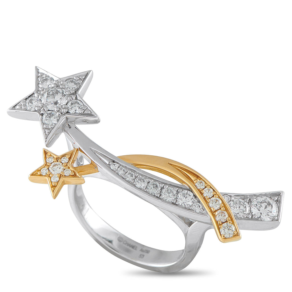 ChanelComete 18K White and Yellow Gold 1.06ct Diamond Ring – This celestially inspired Chanel Comete ring is simply unforgett