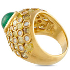 CHANTECLER18K Yellow Gold 3.0ct Diamond and Emerald Ring