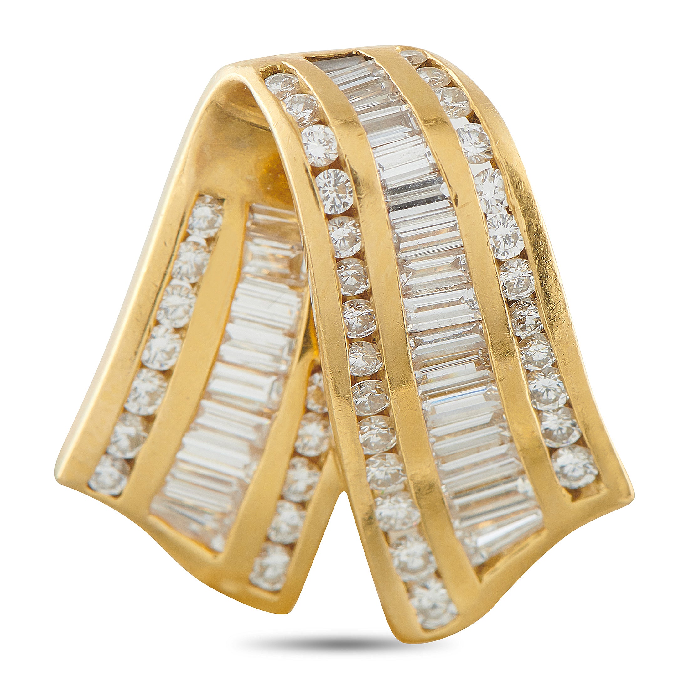 Charles Krypell 18K Yellow Gold 3.0ct Diamond Pendant
