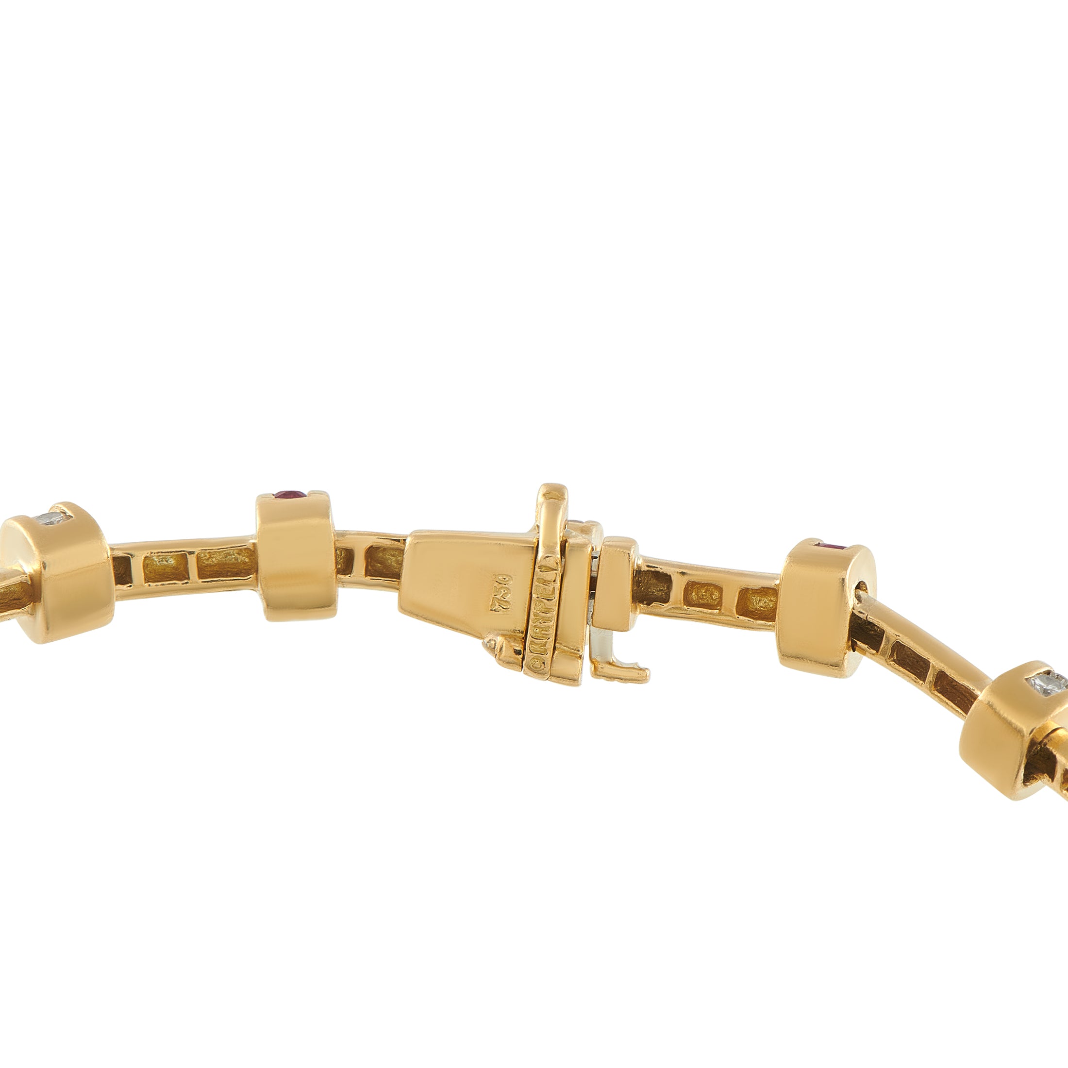 Charles Krypell18K Yellow Gold 1.0ct Diamond and Ruby Bracelet