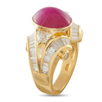 Charles Krypell18K Yellow Gold 2.25ct Diamond and Ruby Ring