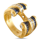 Charles Krypell 18K Yellow Gold 0.44ct Diamond and Sapphire Ring