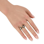 Charles Krypell 18K Yellow Gold 0.44ct Diamond and Sapphire Ring