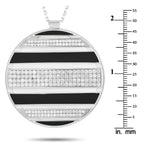 ChaumetClass One 18K White Gold 2.0ct Diamond Black and White Enamel Necklace