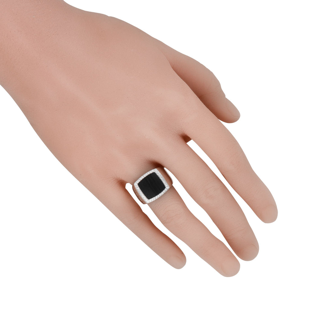 Chaumet 18K White Gold 0.20ct Diamond and Wood Ring