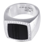 Chaumet 18K White Gold 0.20ct Diamond and Wood Ring