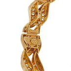 ChaumetVintage 18K Yellow Gold 9.67ct Diamond Wave Link Bracelet