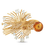 Chaumet18K Yellow Gold 2.0ct Diamond and Citrine Brooch