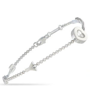 Chopard Happy Diamonds 18K White Gold Diamond I Love You Bracelet