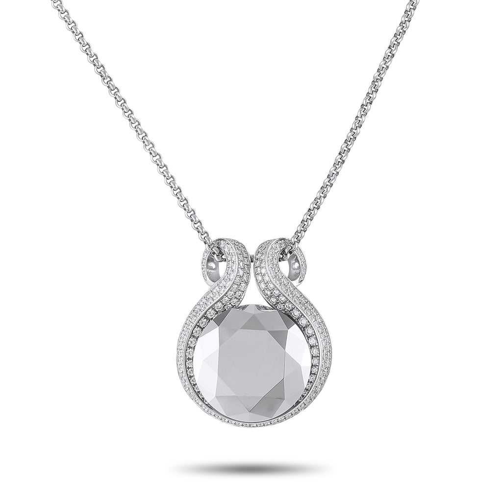 Chopard 18K White Gold Diamond and Hematite Necklace