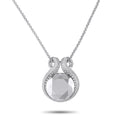 Chopard white gold necklace with diamond-accented pendant and faceted gray stone
