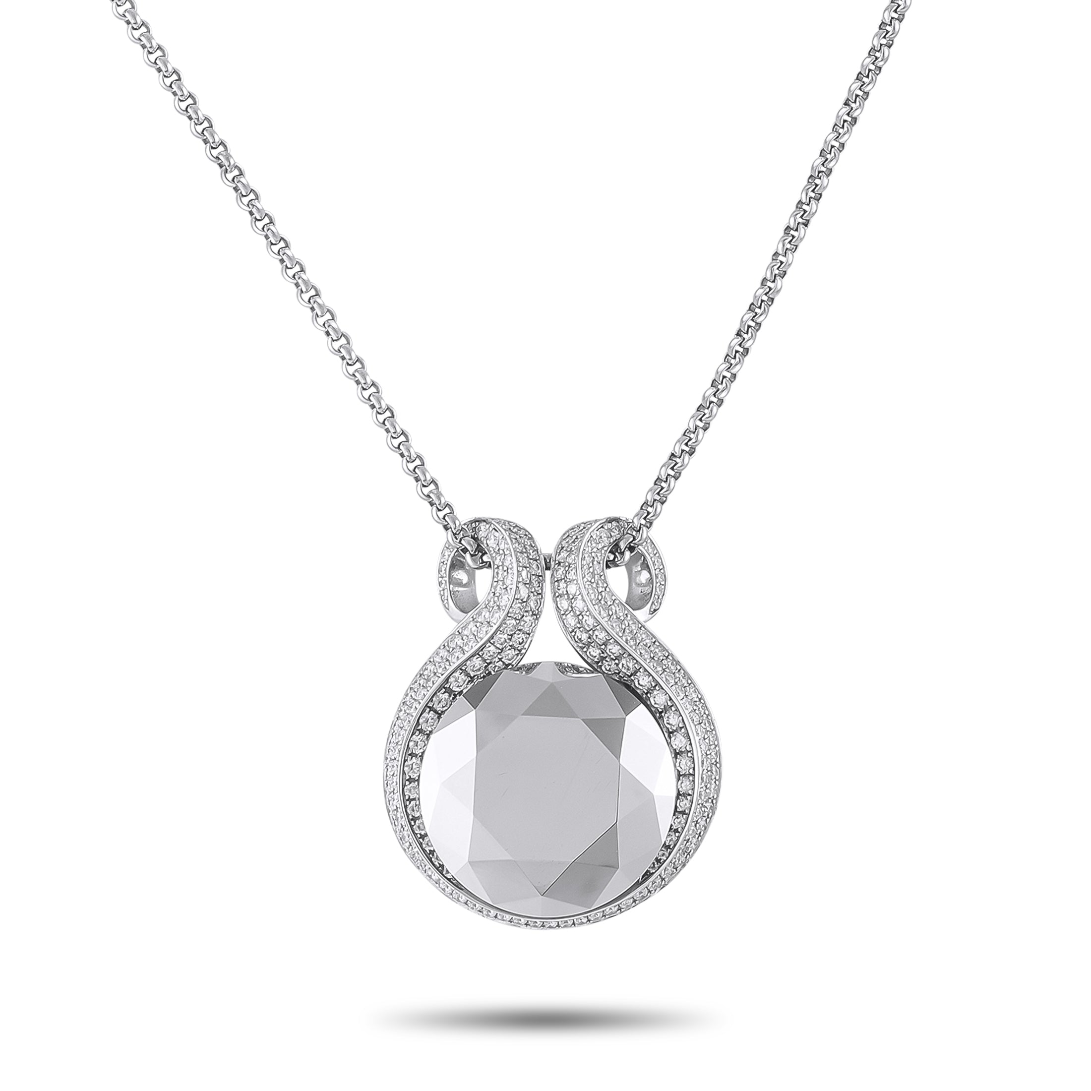 Chopard 18K White Gold Diamond and Hematite Necklace