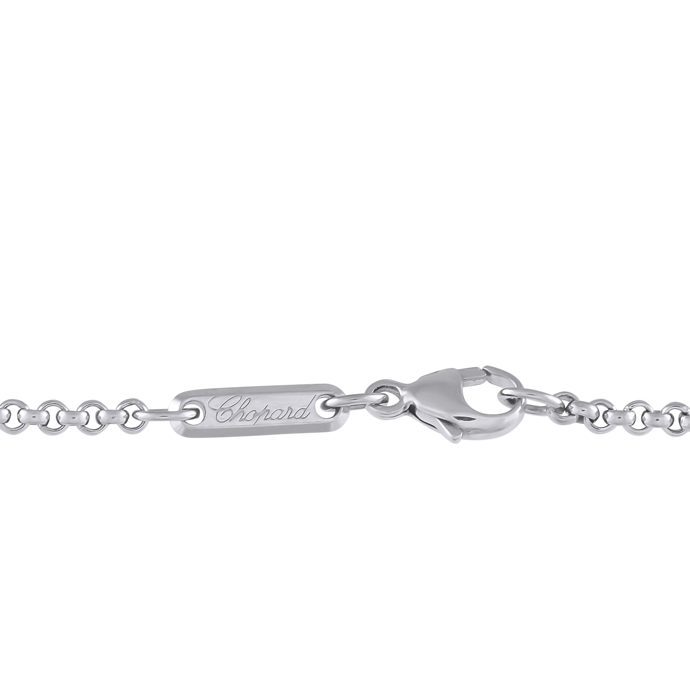 Chopard 18K White Gold Diamond and Hematite Necklace