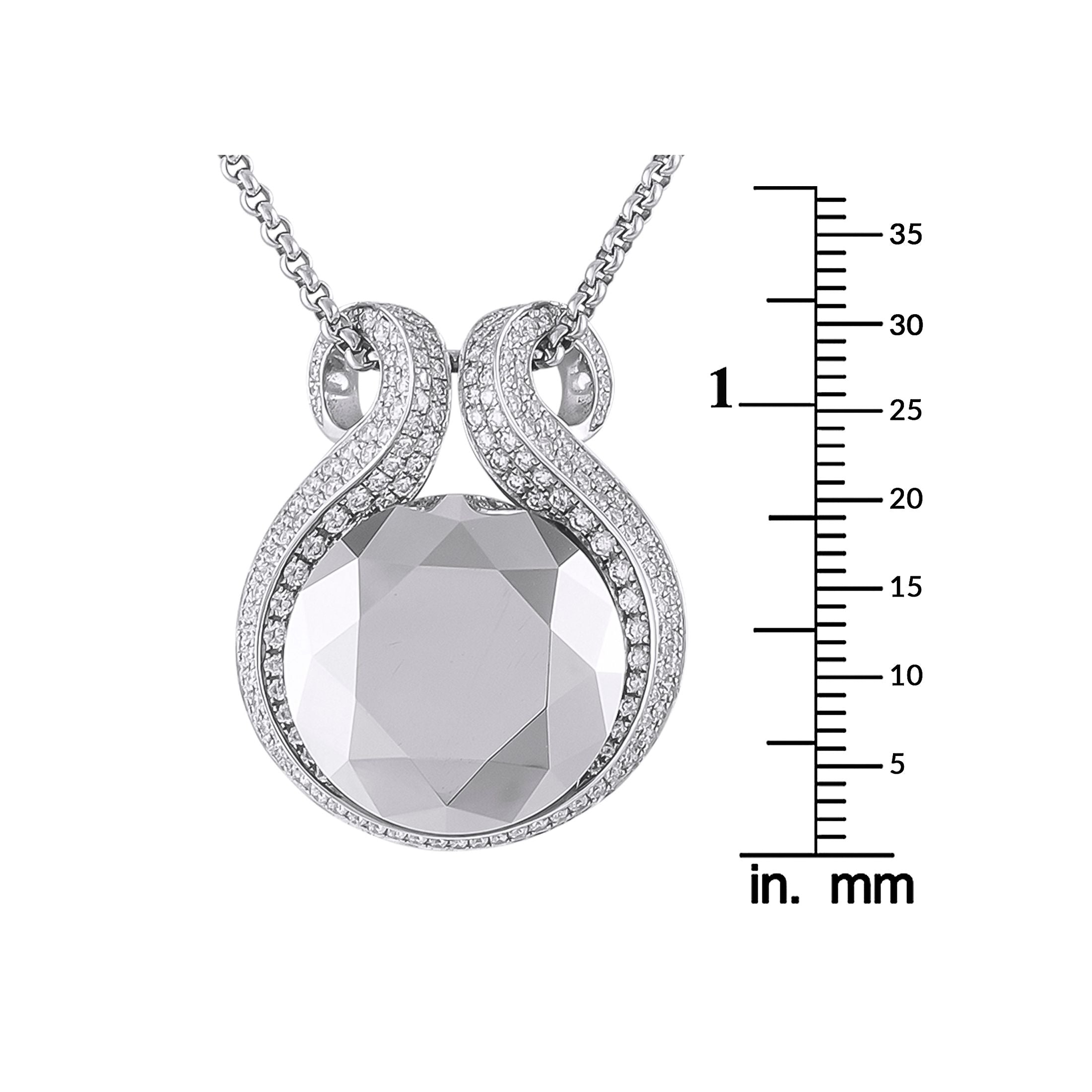 Chopard18K White Gold Diamond and Hematite Necklace