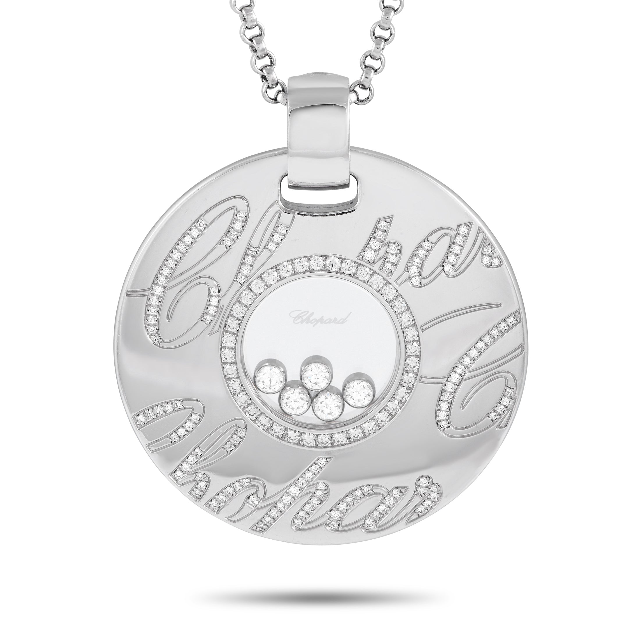 Chopard Happy Diamonds 18K White Gold 1.14ct Diamond Pendant