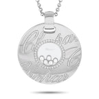 ChopardHappy Diamonds 18K White Gold 1.14ct Diamond Pendant Necklace – This Chopard Happy Diamonds necklace is endlessly capt