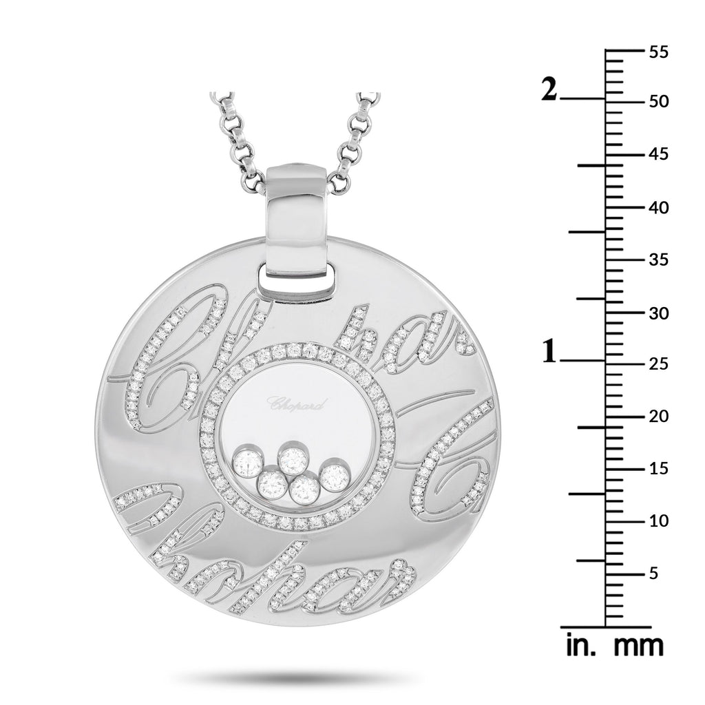 ChopardHappy Diamonds 18K White Gold 1.14ct Diamond Pendant Necklace