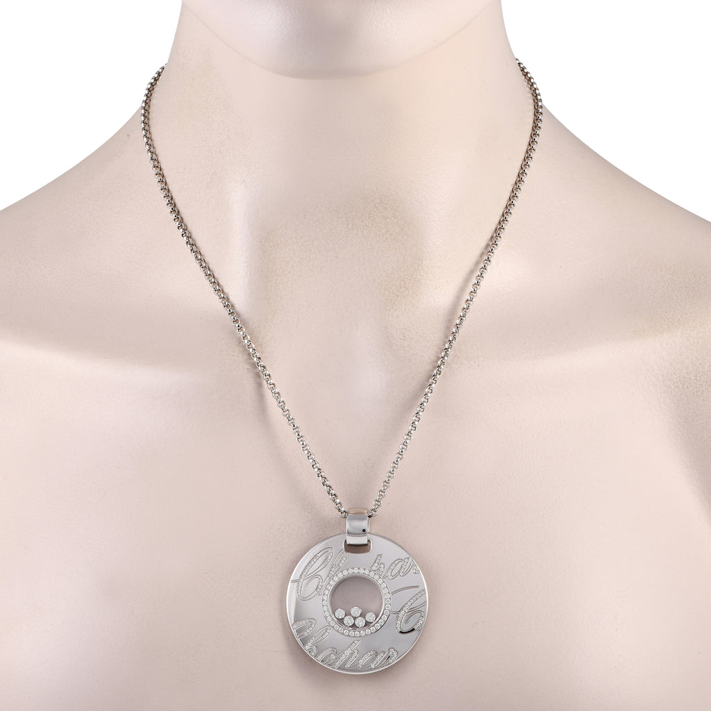 Chopard Happy Diamonds 18K White Gold 1.14ct Diamond Pendant