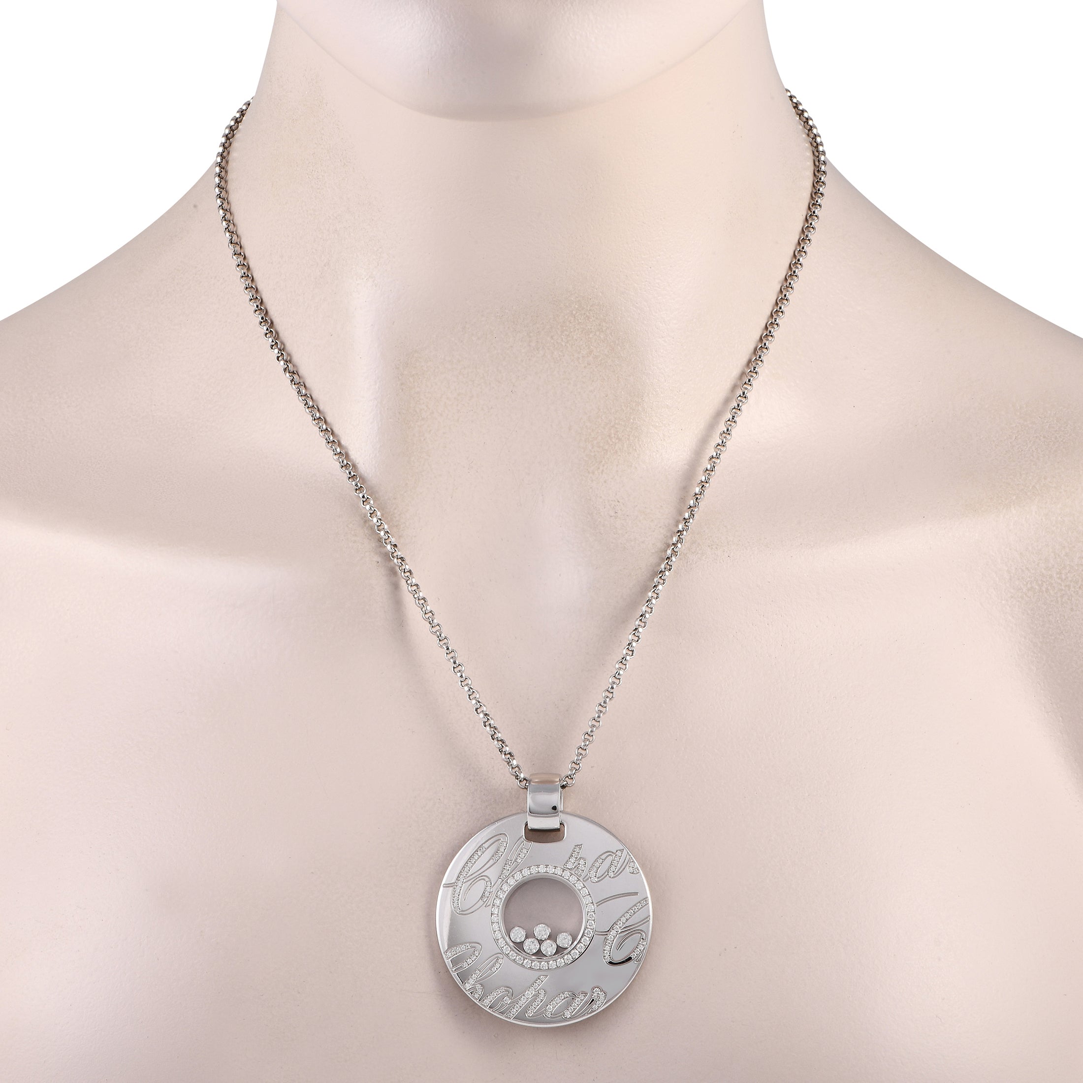 Chopard Happy Diamonds 18K White Gold 1.14ct Diamond Pendant