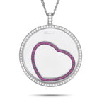 ChopardHappy Diamonds 18K White Gold 1.31ct Diamond and Ruby Necklace – This Chopard Happy Diamonds necklace is designed to c