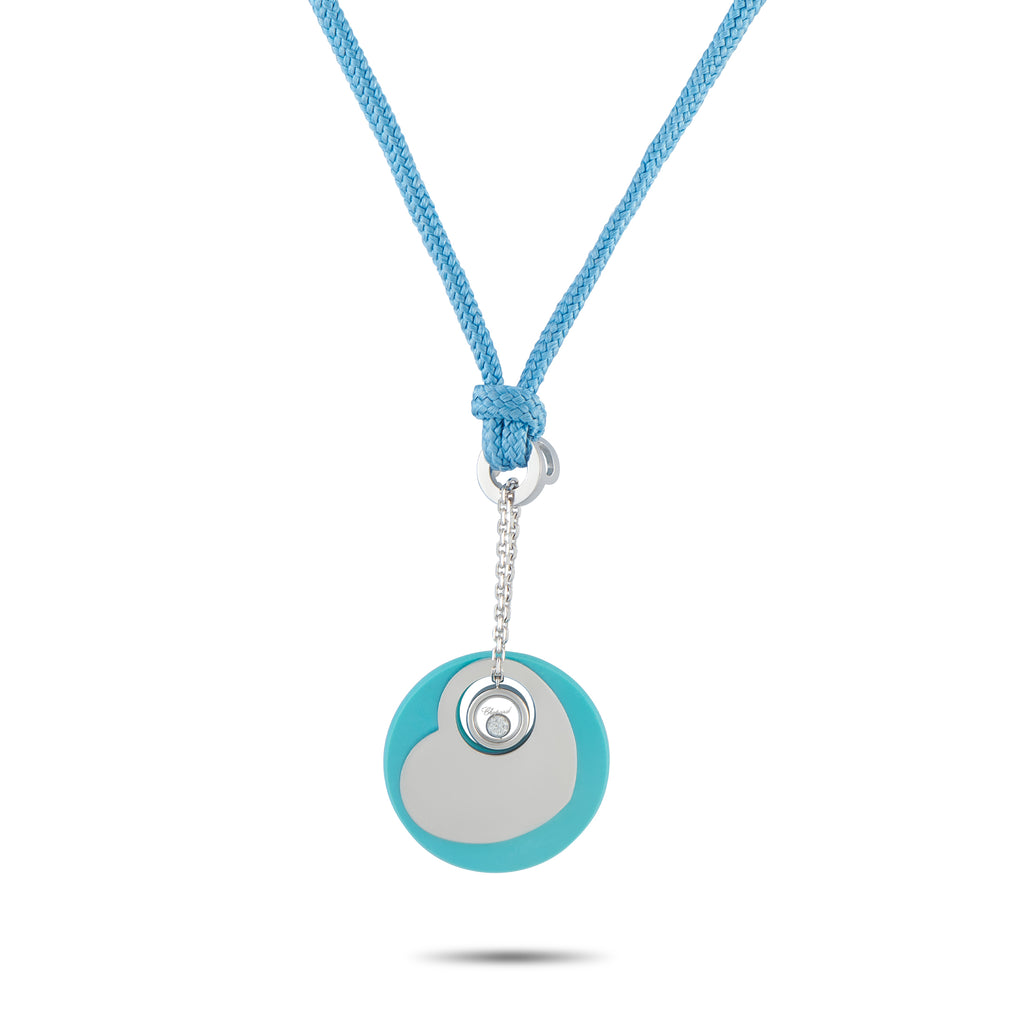 Chopard18K White Gold Diamond and Turquoise Necklace