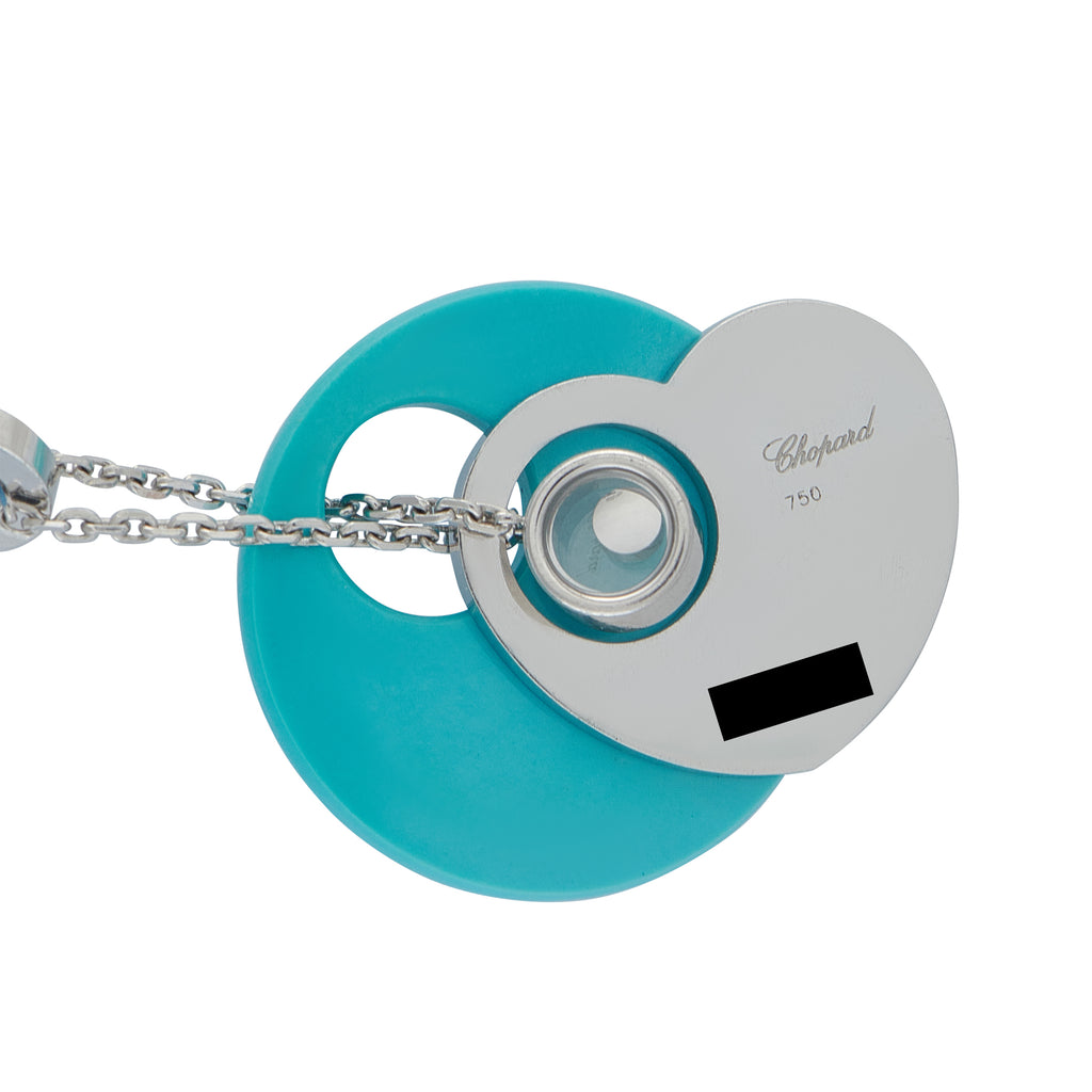 Chopard18K White Gold Diamond and Turquoise Necklace