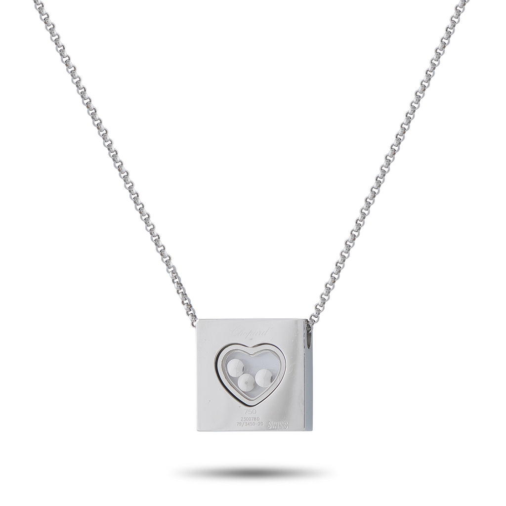 Chopard Happy Diamonds 18K White Gold 0.17ct Diamond Necklace