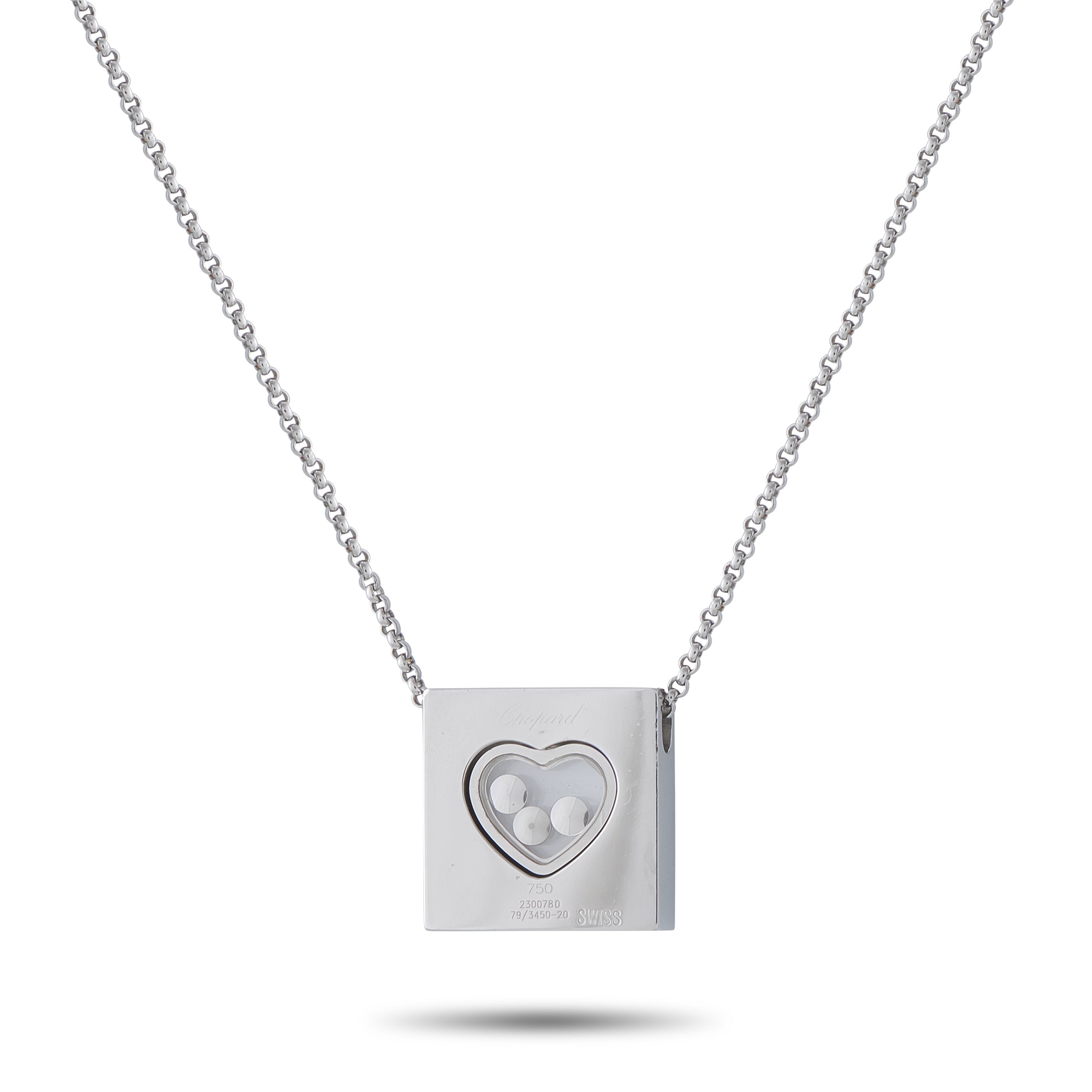 Chopard Happy Diamonds 18K White Gold 0.17ct Diamond Necklace