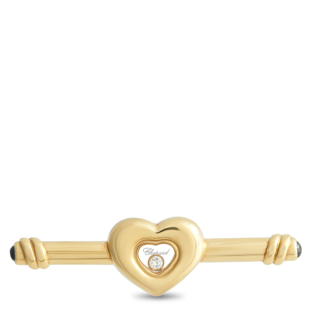 CHOPARD Happy Diamonds 18K Yellow Gold Diamond Brooch