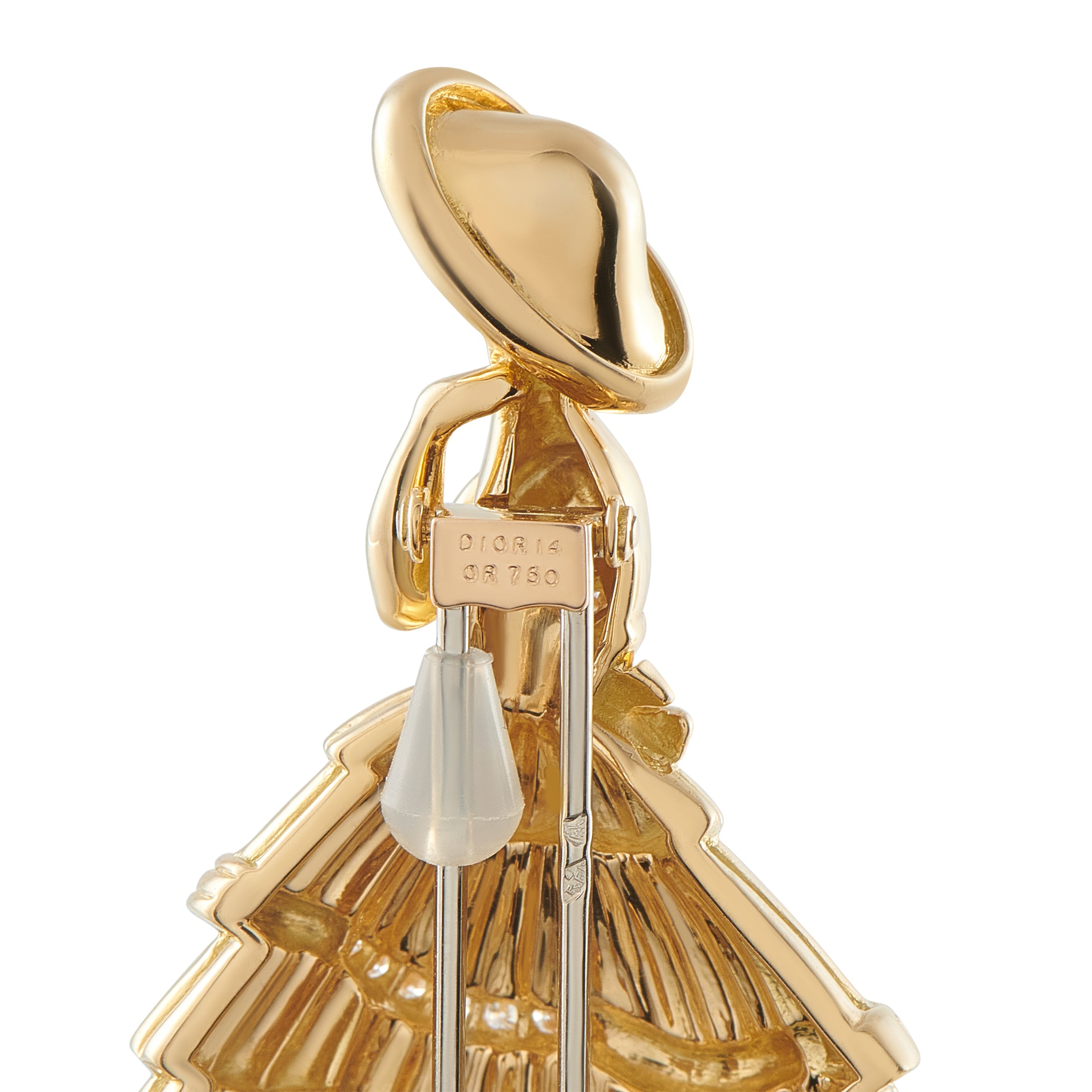 Christian Dior 18K Yellow Gold Diamond Brooch