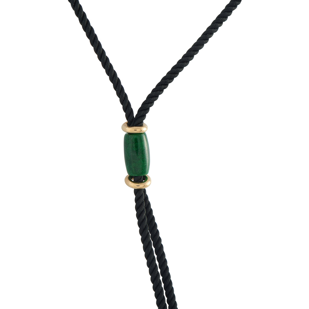 Cicada 18K Yellow Gold 2.75ct Diamond, Jade, and Onyx Tassel Pendant