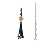 Cicada 18K Yellow Gold 2.75ct Diamond, Jade, and Onyx Tassel Pendant