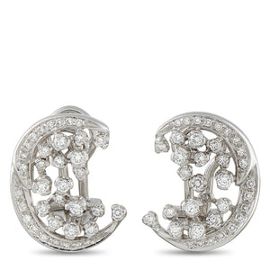 Damiani 18K White Gold 1.09ct Diamond Earrings