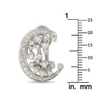 Diamond hoop earring with clustered round stones shown next to size scale (mm)